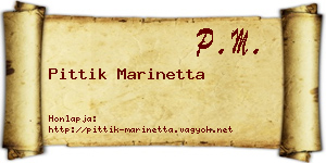 Pittik Marinetta névjegykártya